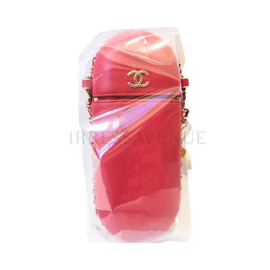 Channel Lambskin Sunglass Case Pink Crossbody Bag