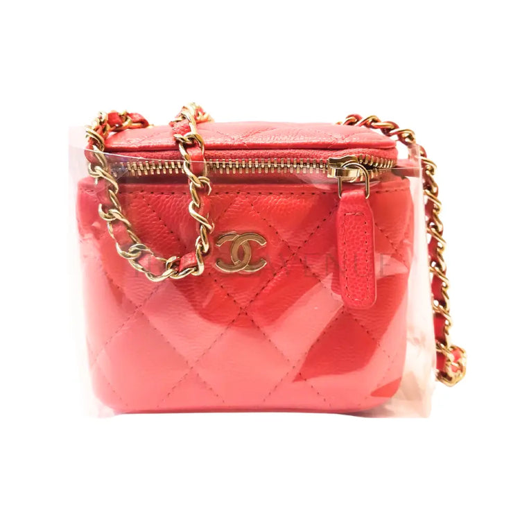 Channel Mini Caviar Red Bag