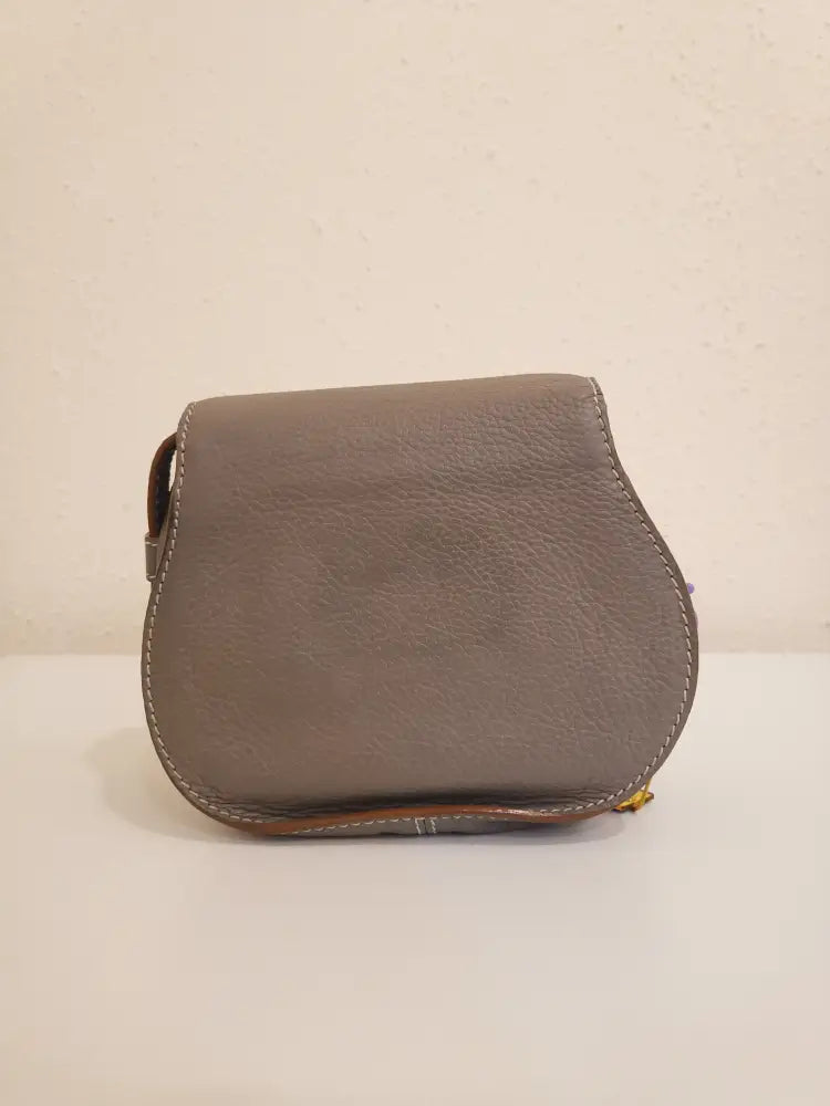 Chloe Marcie Mini Cashmere Gray Calfskin Ghw Crossbody Bag