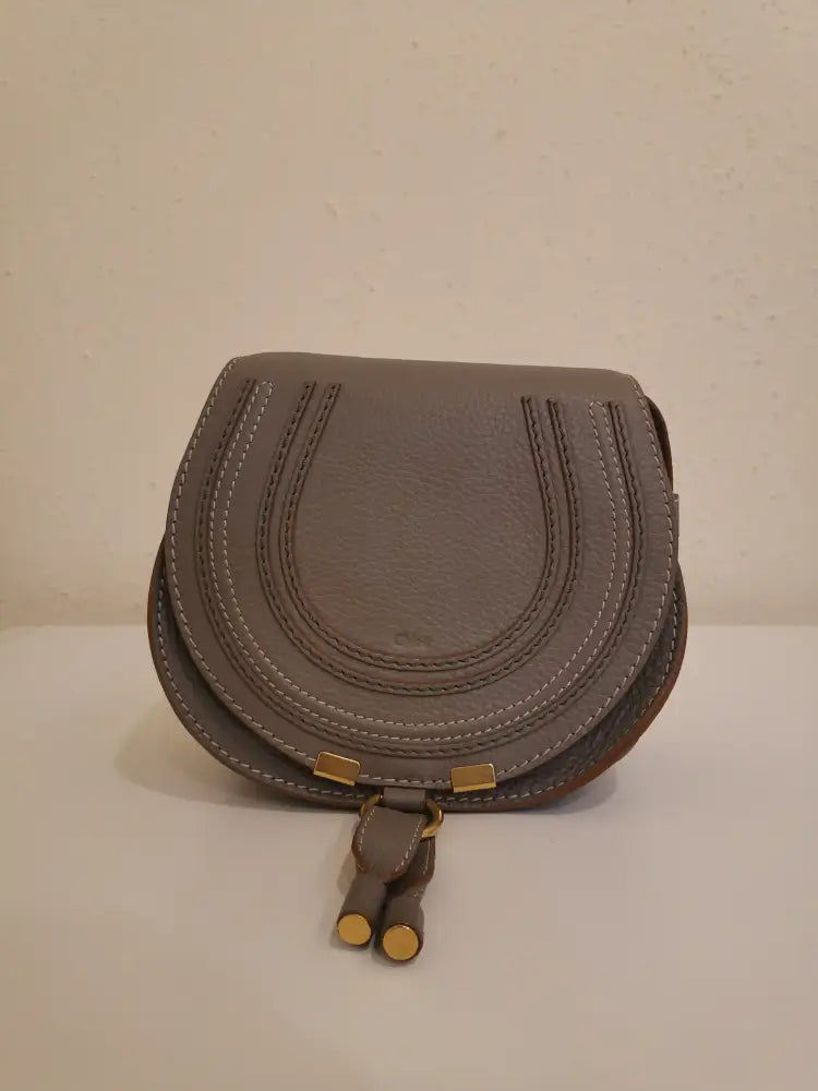 Chloe Marcie Mini Cashmere Gray Calfskin Ghw Crossbody Bag