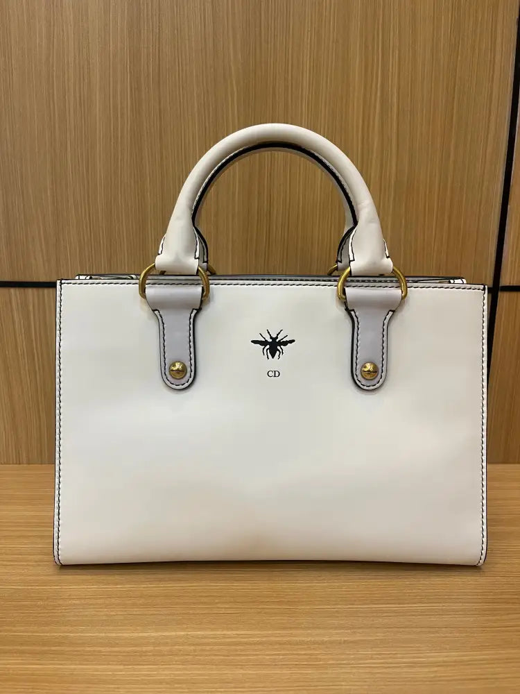 Christian Dior D-Bee Smooth Leather White 2017 Handbag