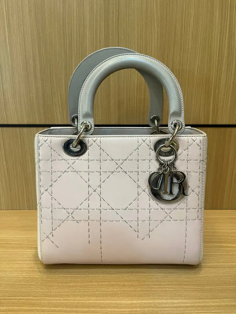 Christian Dior Lady Medium Unfinished Teaching Bicolor Shw 2015 Handbag