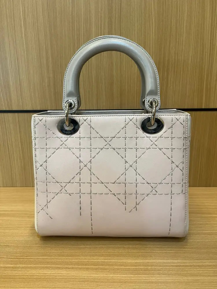 Christian Dior Lady Medium Unfinished Teaching Bicolor Shw 2015 Handbag