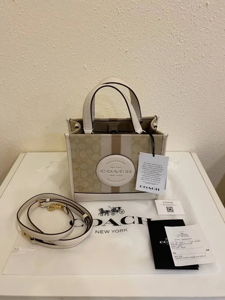 Coach Dempsey Tote White 2024 Crossbody Bag