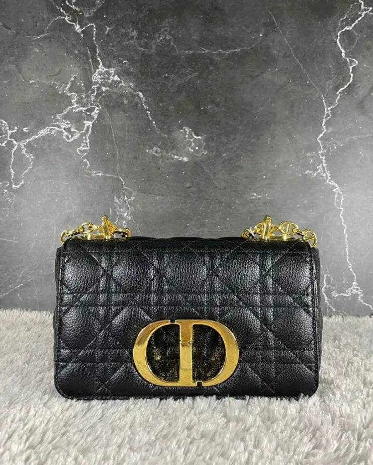 Dior Caro Small Black Ghw Crossbody Bag