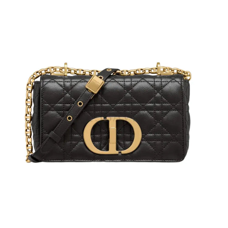 Dior Caro Small Black Ghw Crossbody Bag