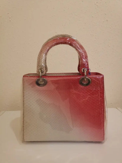 Dior Python Ombre Pink / Broken White With Special Wide Strap Shw (2013) Handbag