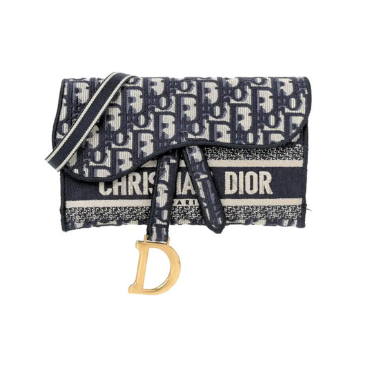 Dior Saddle Slim Pouch Oblique Navy 2020 Crossbody Bag