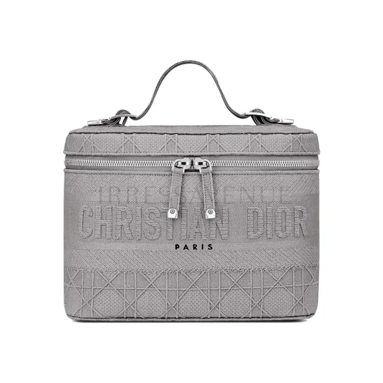 Dior Travel D-Lite Vanity Case Cannage Grey 2020 Pouch & Clutch