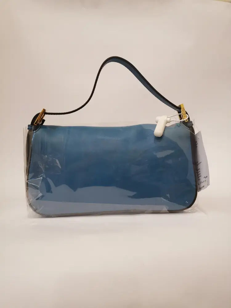 Fendi Baguette Blue Leather Ghw 2013 Shoulder Bag