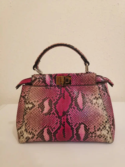 Fendi Mini Python Pink Peekaboo (2019) Handbag