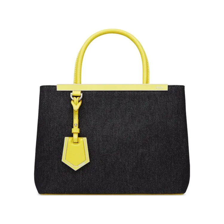 Fendi Petit 2Jours Denim Tote Shoulder Bag