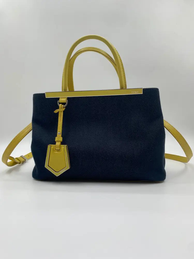 Fendi Petit 2Jours Denim Tote Shoulder Bag