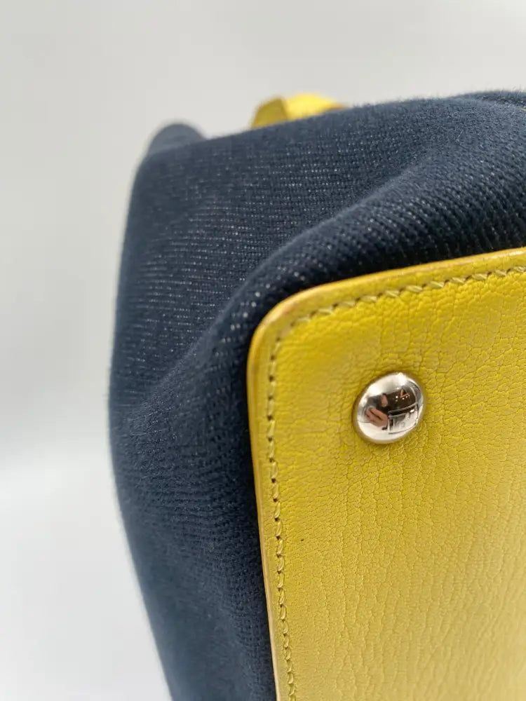 Fendi Petit 2Jours Denim Tote Shoulder Bag