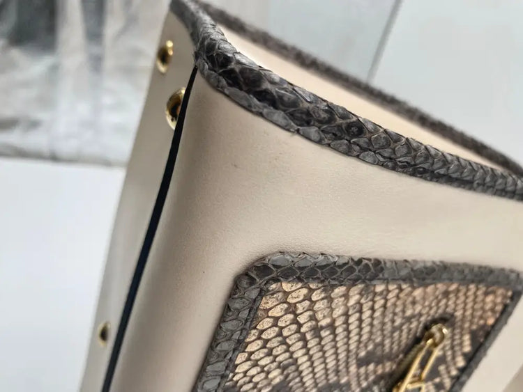 Fendi Runway Leather Python Tote Bag