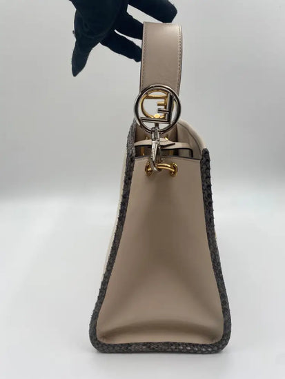 Fendi Runway Leather Python Tote Bag