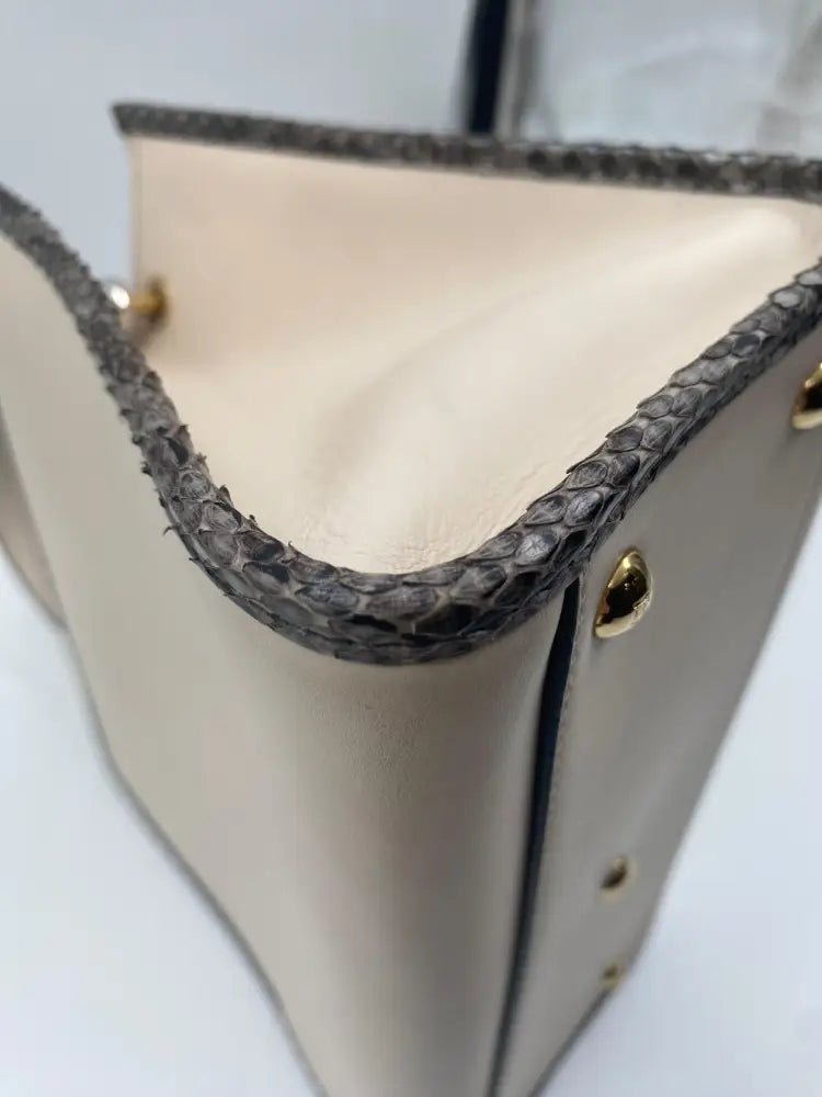 Fendi Runway Leather Python Tote Bag