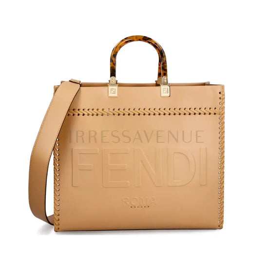 Fendi Sunshine Medium Honey Gold Tote Bag