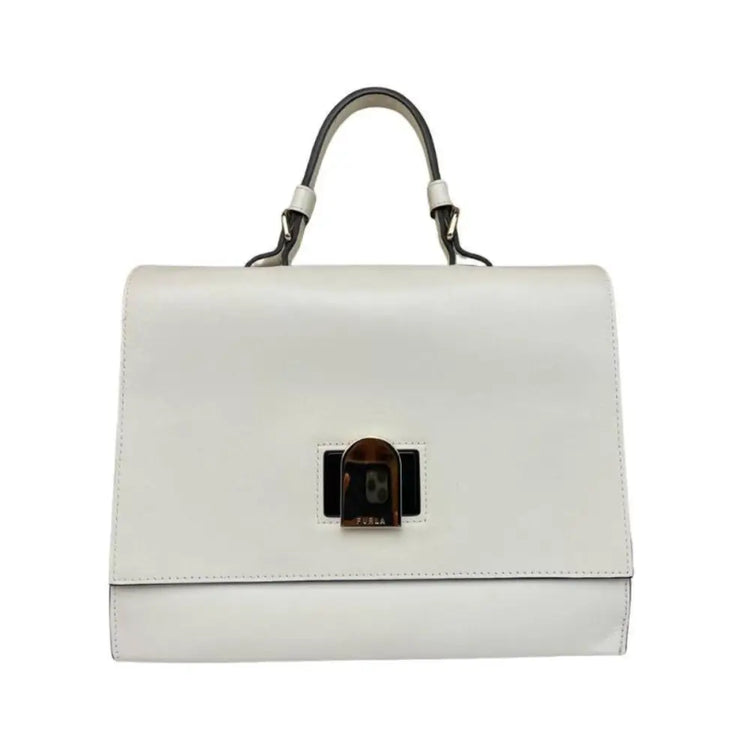 Furla Emma Top Handle White Crossbody Bag