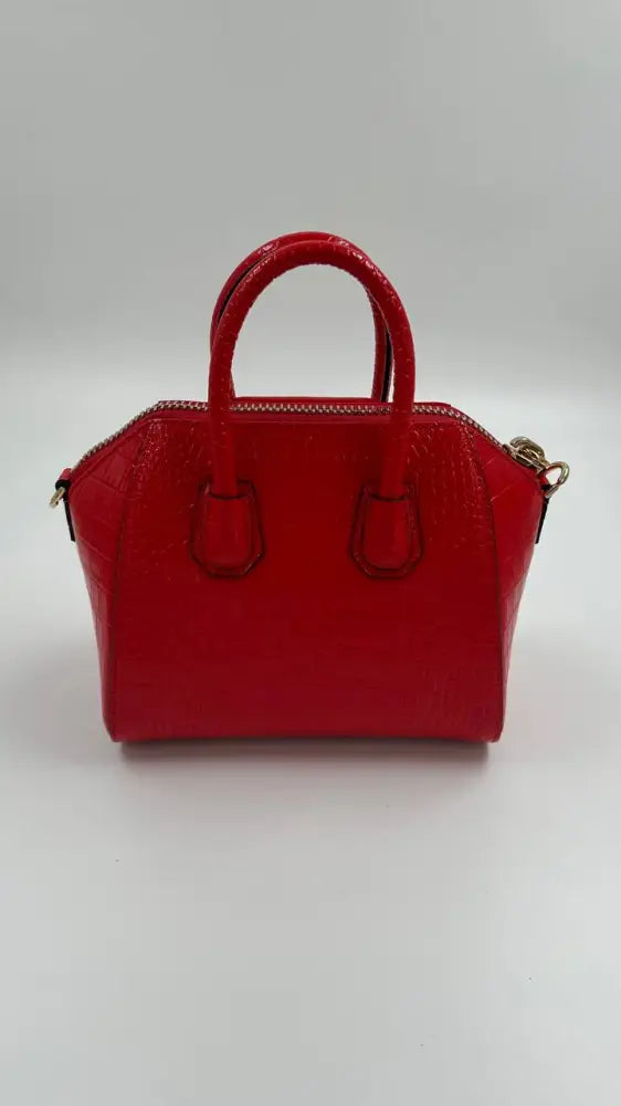 Givency Crocodile Embossed Mini Antigona Red 2019 Handbag