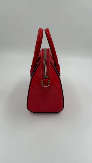 Givency Crocodile Embossed Mini Antigona Red 2019 Handbag