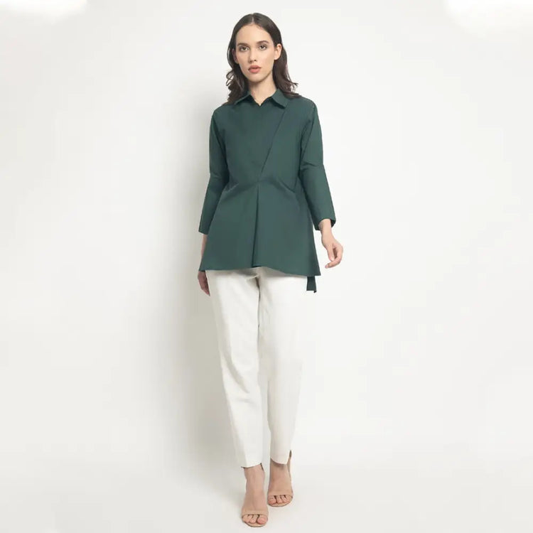 Glara Top Shirt Emerald S/M Clothing