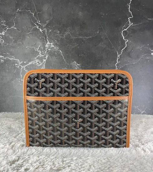 Goyard Jouvence Mm Black Tan Pouch & Clutch