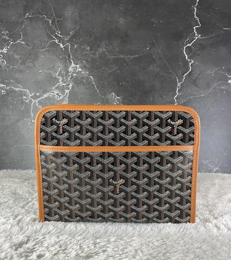 Goyard Jouvence Mm Black Tan Pouch & Clutch