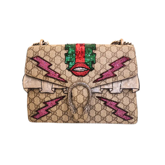 Gucci Dionysus Supreme Embroidered Lips & Lightning Shoulder Bag (2019) Crossbody