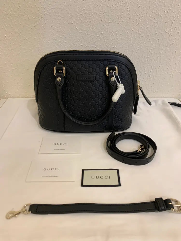 Gucci Dome Small Microguccisimas Black Crossbody Bag