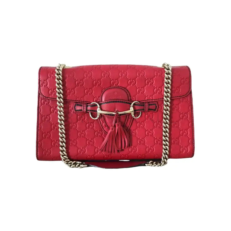 Gucci Emily Medium Red Lghw Crossbody Bag