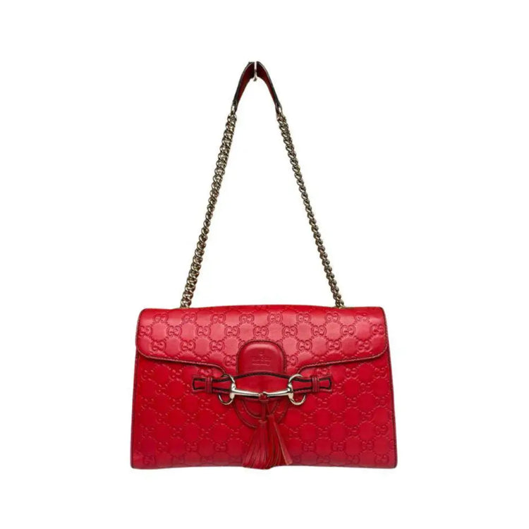 Gucci Emily Medium Red Lghw Crossbody Bag