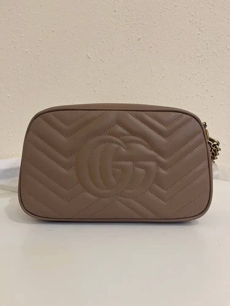 Gucci Gg Marmont Camera Mini Nude Crossbody Bag