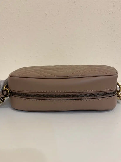 Gucci Gg Marmont Camera Mini Nude Crossbody Bag