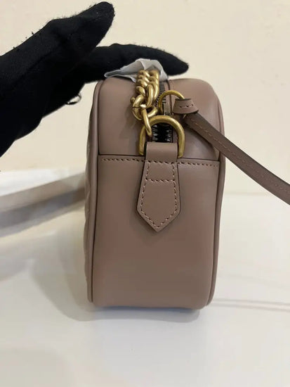 Gucci Gg Marmont Camera Mini Nude Crossbody Bag