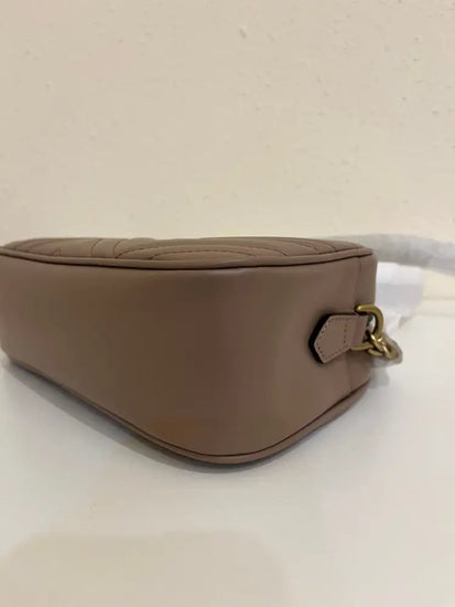 Gucci Gg Marmont Camera Mini Nude Crossbody Bag