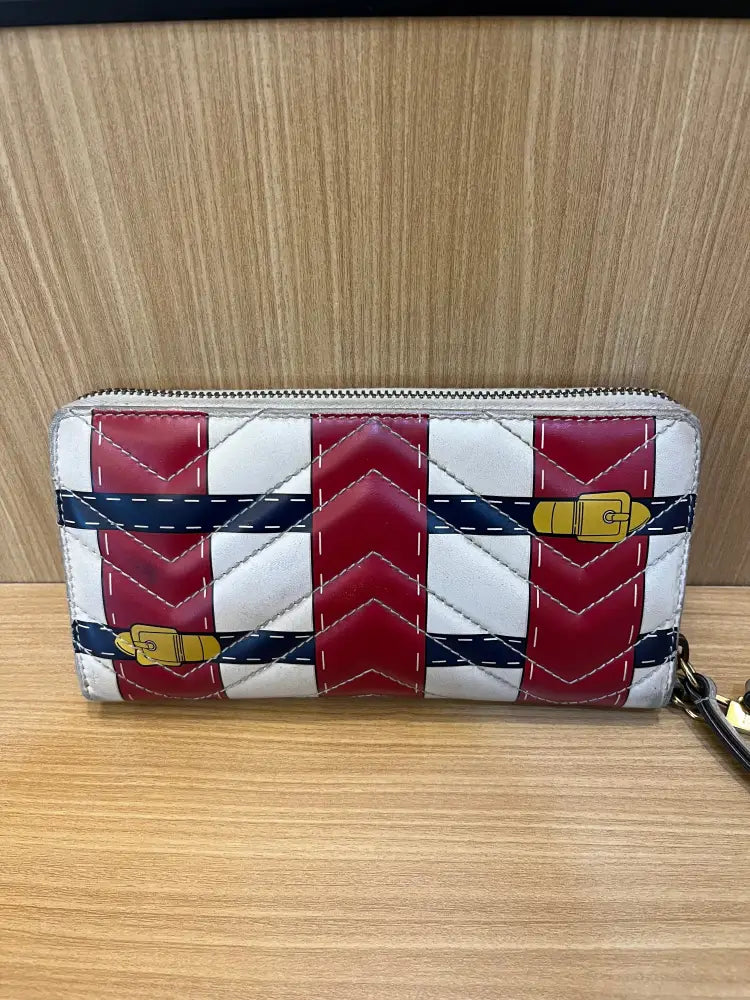 Gucci Gg Marmont Trompe Wallet Red White