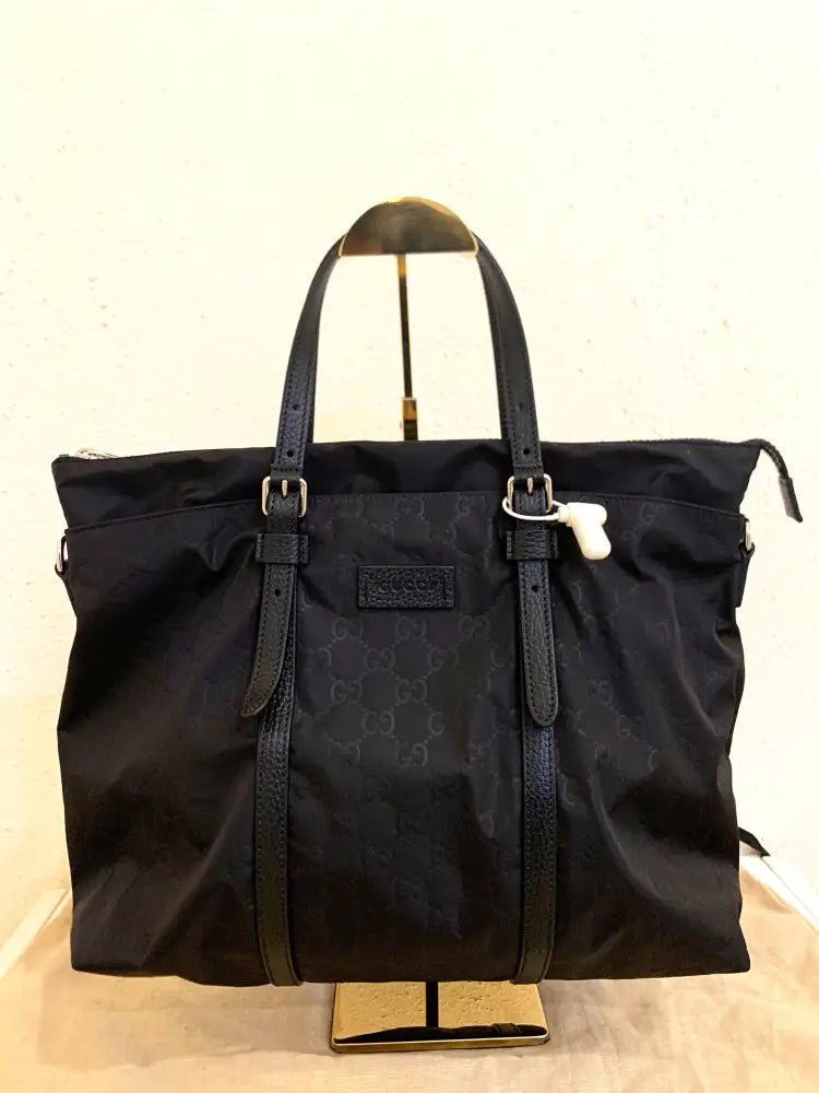 Gucci Guccissima Black Nylon Shoulder Bag