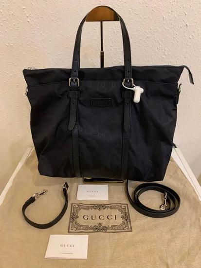 Gucci Guccissima Black Nylon Shoulder Bag