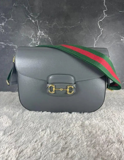 Gucci Horsebit Grey Crossbody Bag