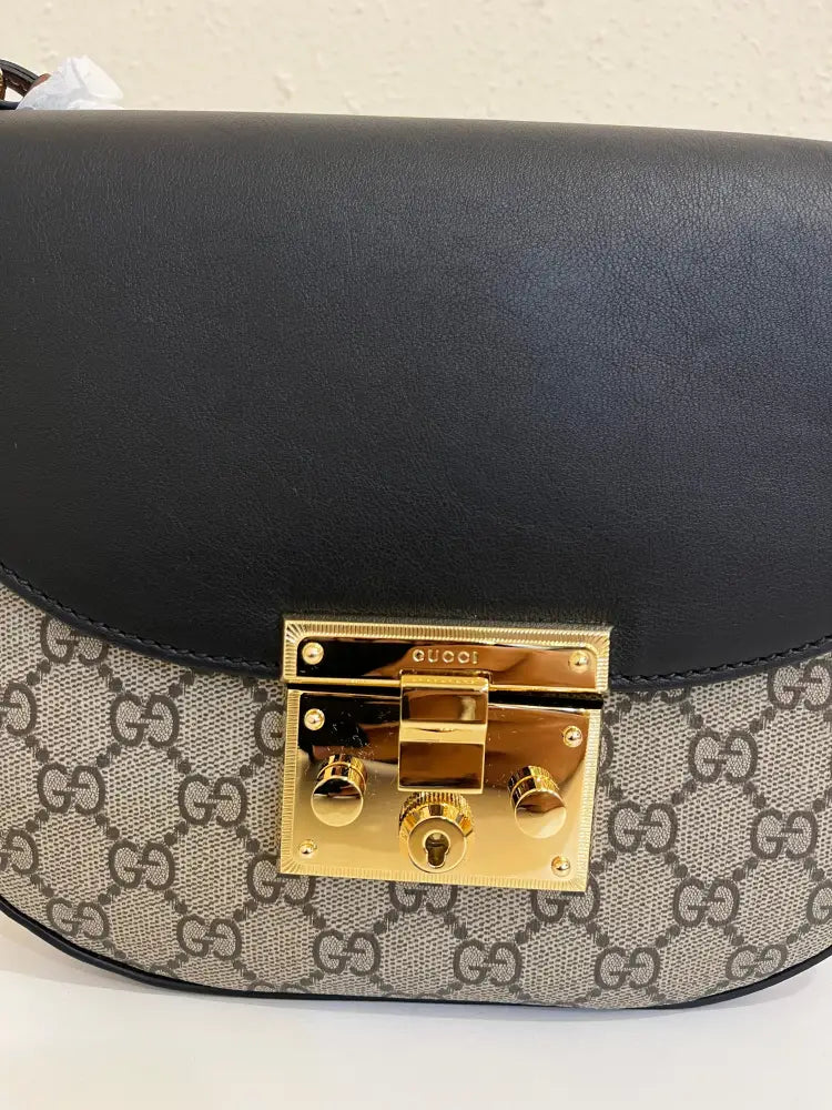 Gucci Padlock Halfmoon Black Crossbody Bag