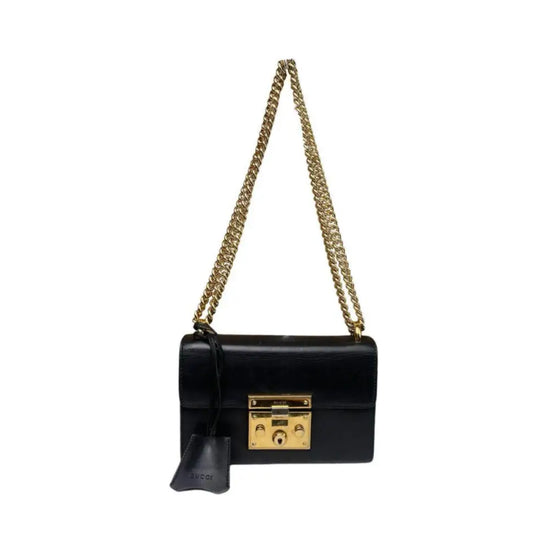 Gucci Padlock Leather Black Ghw Crossbody Bag