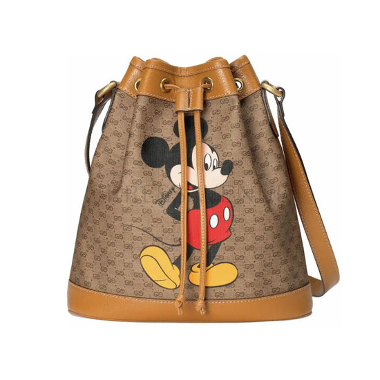 Gucci X Disney Mickey Mouse Bucket Brown Bag