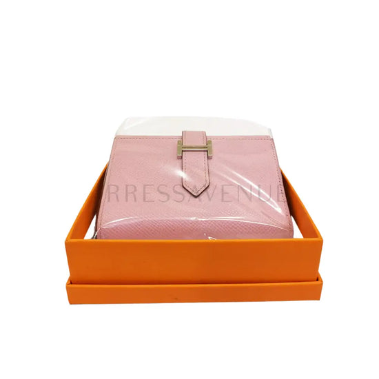 Hermes Bearm Compact Wallet Mauve Epsom Phw #U 2022