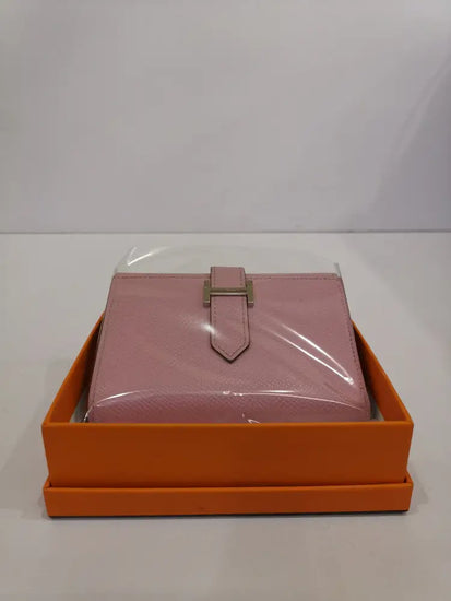 Hermes Bearm Compact Wallet Mauve Epsom Phw #U 2022