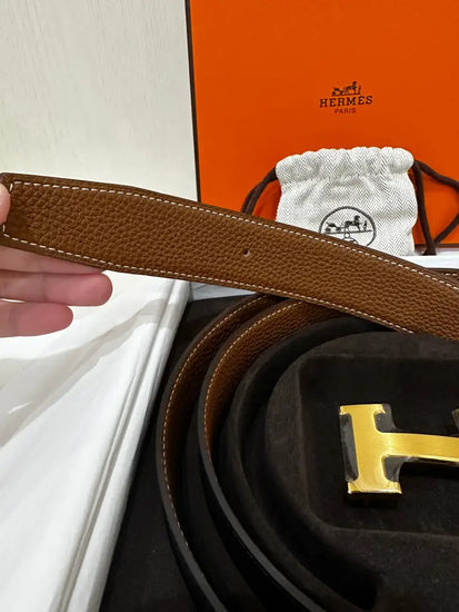 Hermes Belt With Buckle Gold