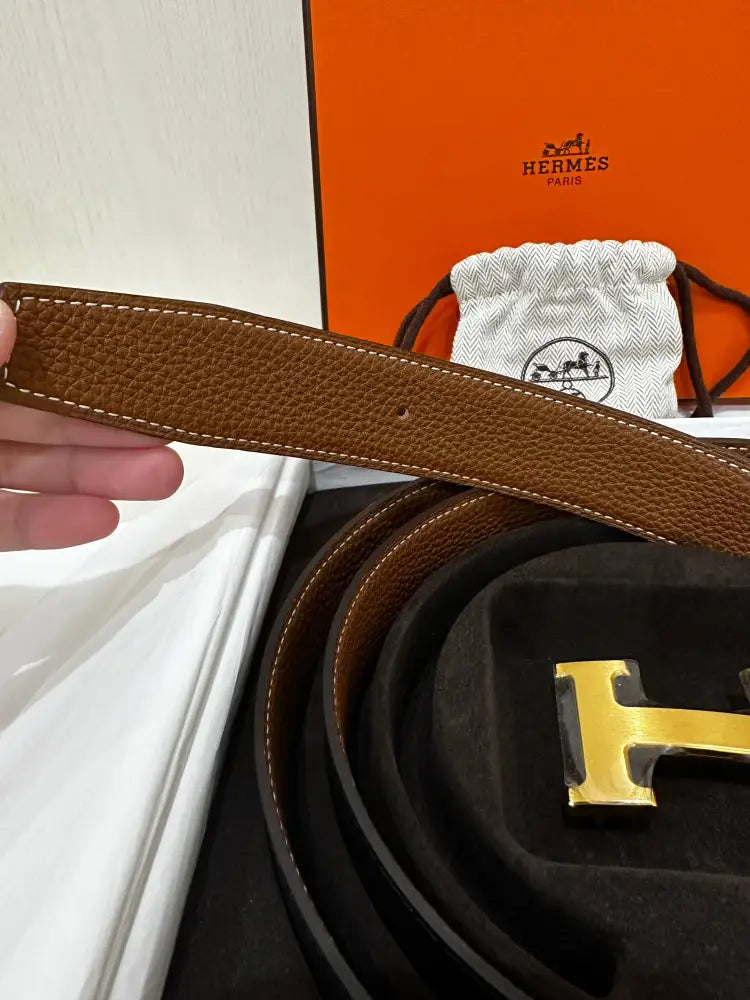 Hermes Belt With Buckle Gold