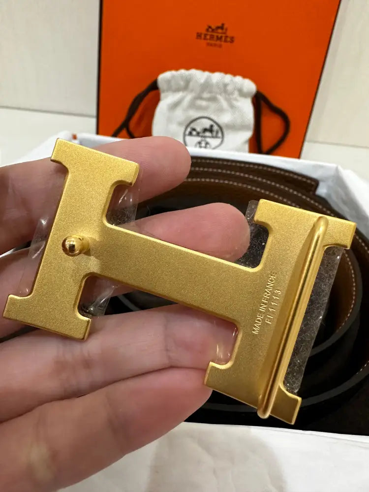 Hermes Belt With Buckle Gold