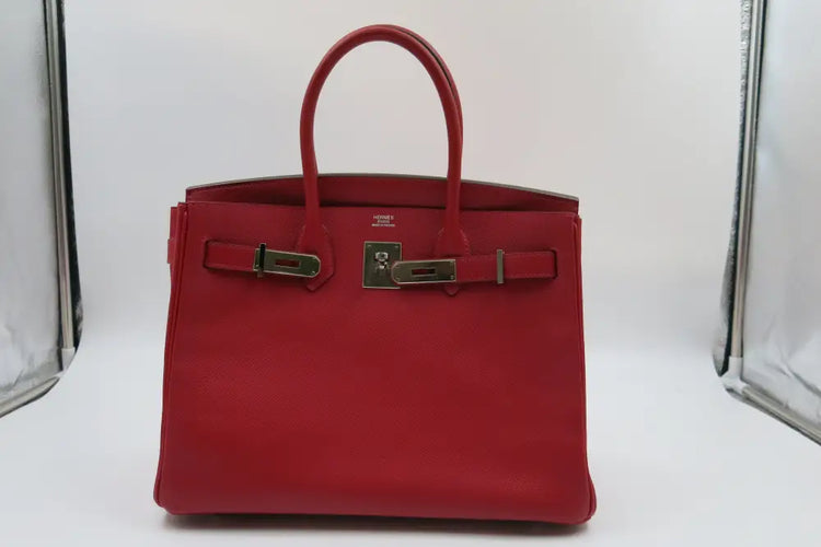 Hermes Birkin 30 Rouge Casaque Epsom Leather Phw Stamp Q Hand Bag