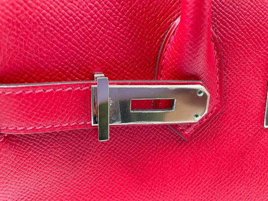 Hermes Birkin 30 Rouge Casaque Epsom Leather Phw Stamp Q Hand Bag